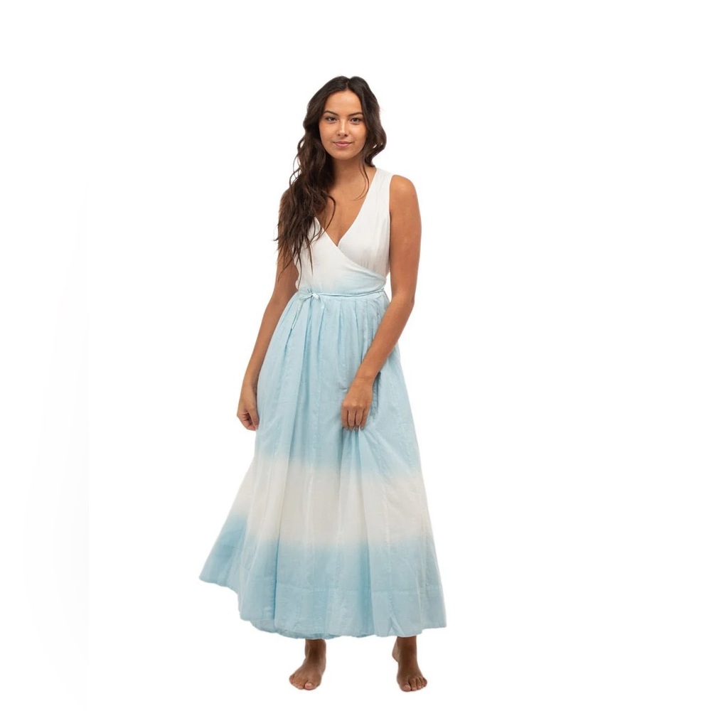 Beau & Ro Blue Ombré Wrap Dress Size Small